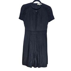 Athé by Vanessa Bruno Black A-Line Dress Hidden Zipper & Buttons sz 2 (FR 34)